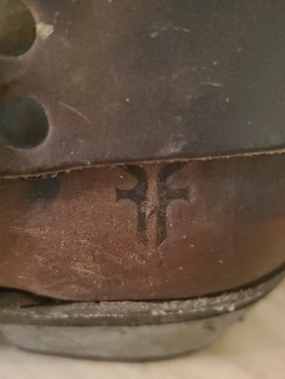 Frye | Brown Leather Women's Motorcycle Harness Square Toe Boots - Size: 7.5 - Picture 9 of 10